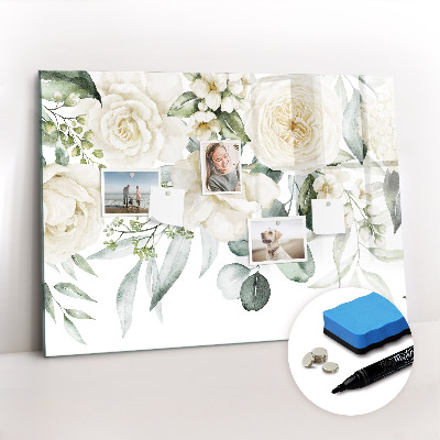 Beschreibbare magnettafel küche Blumen