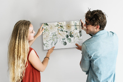 Beschreibbare magnettafel küche Blumen