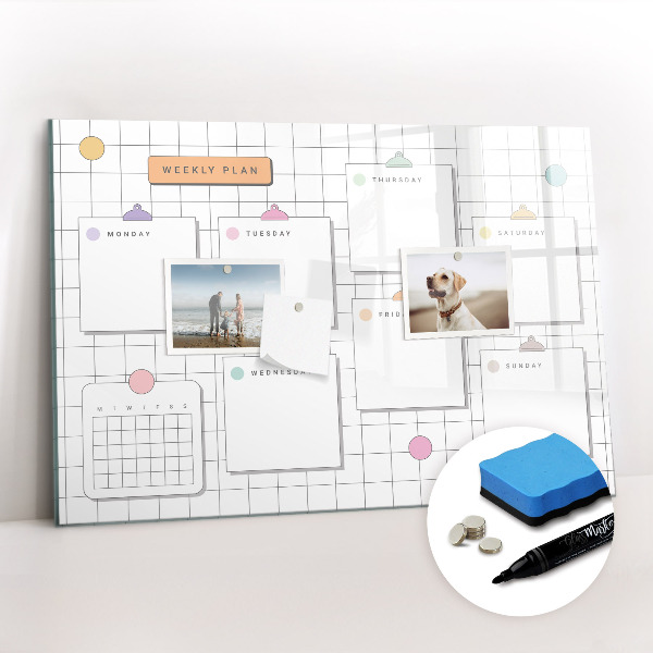 Beschreibbare magnettafel Wochenplan