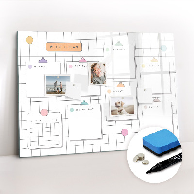 Beschreibbare magnettafel Wochenplan