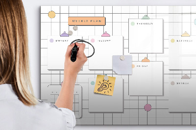 Beschreibbare magnettafel Wochenplan