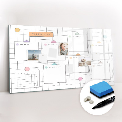 Beschreibbare magnettafel Wochenplan