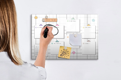 Magnetische Schreibtafel Wochenplan