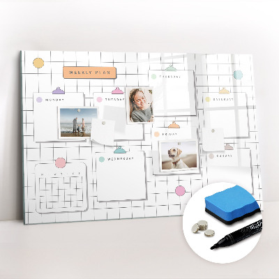 Beschreibbare magnettafel Wochenplan