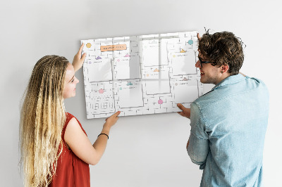 Magnetische Schreibtafel Wochenplan