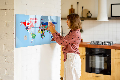 Beschreibbare magnettafel Flaggenkarte