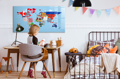 Beschreibbare magnettafel Flaggenkarte
