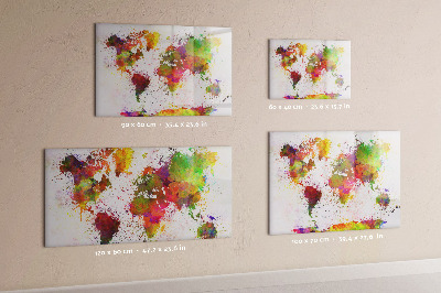 Beschreibbare magnettafel küche Aquarell-Weltkarte
