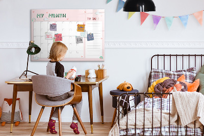 Magnetische Schreibtafel Monatsplaner für Kinder