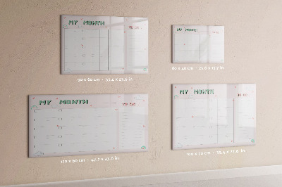 Magnetische Schreibtafel Monatsplaner für Kinder