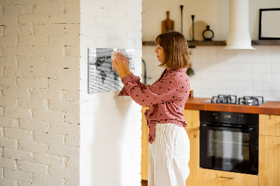 Beschreibbare magnettafel Weltkarte aus Backsteinmauern