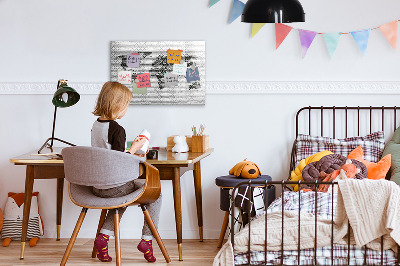 Beschreibbare magnettafel Weltkarte aus Backsteinmauern
