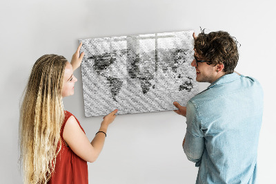 Beschreibbare magnettafel Weltkarte aus Backsteinmauern