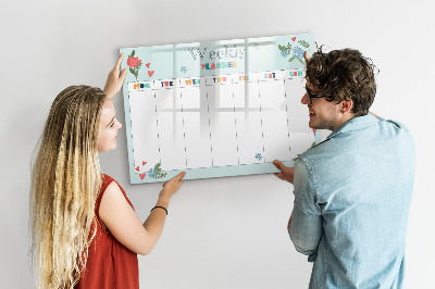 Beschreibbare magnettafel küche Wochenplaner