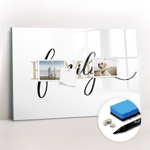 Beschreibbare magnettafel Familieninschrift