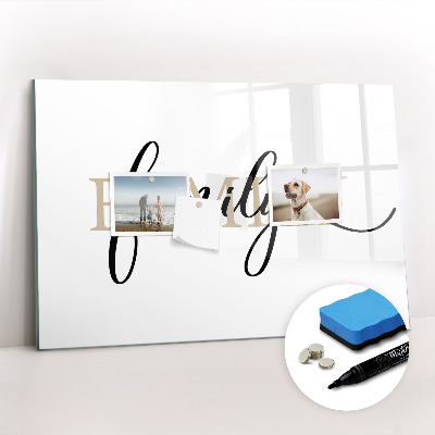 Beschreibbare magnettafel Familieninschrift