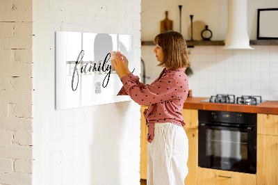 Beschreibbare magnettafel Familieninschrift