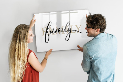 Beschreibbare magnettafel Familieninschrift