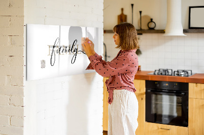 Beschreibbare magnettafel Familieninschrift