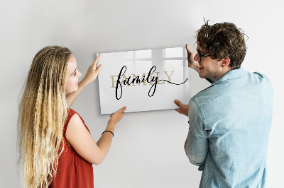 Beschreibbare magnettafel Familieninschrift