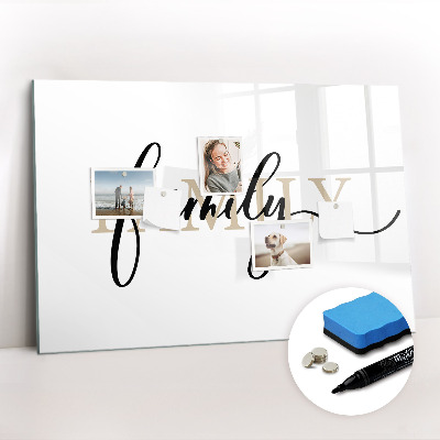 Beschreibbare magnettafel Familieninschrift