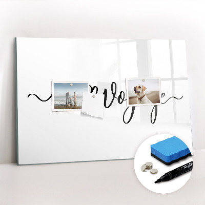 Beschreibbare magnettafel küche Inschrift „Gute Reise“.