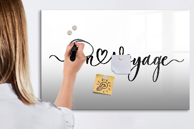 Beschreibbare magnettafel küche Inschrift „Gute Reise“.