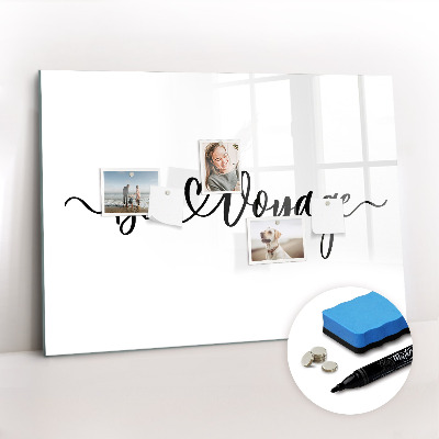 Beschreibbare magnettafel küche Inschrift „Gute Reise“.