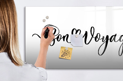Beschreibbare magnettafel küche Inschrift „Gute Reise“.
