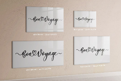 Beschreibbare magnettafel küche Inschrift „Gute Reise“.