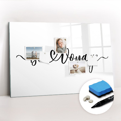 Beschreibbare magnettafel küche Inschrift „Gute Reise“.