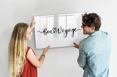 Beschreibbare magnettafel küche Inschrift „Gute Reise“.