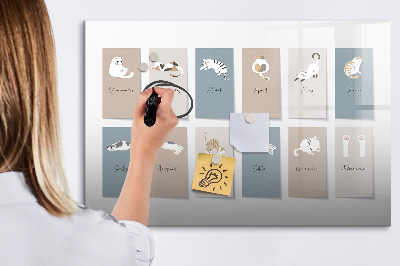 Beschreibbare magnettafel küche Katzenkalender