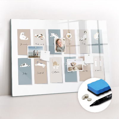 Beschreibbare magnettafel küche Katzenkalender