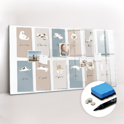 Beschreibbare magnettafel küche Katzenkalender