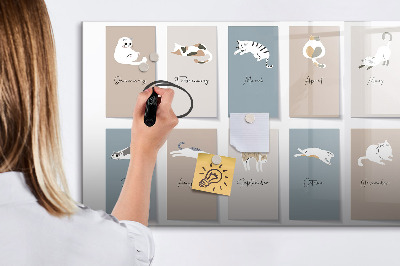 Beschreibbare magnettafel küche Katzenkalender