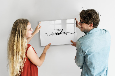 Magnettafel mit Marker Erinnerungsinschrift