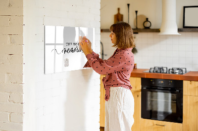 Magnettafel mit Marker Erinnerungsinschrift