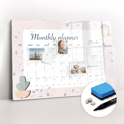 Beschreibbare magnettafel Monatsplaner