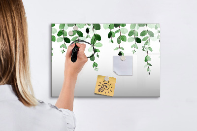 Beschreibbare magnettafel Pflanzenblätter