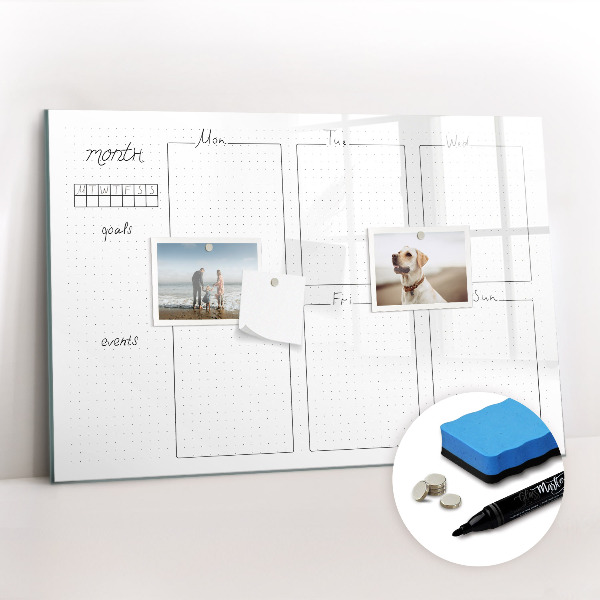 Beschreibbare magnettafel Wochenplan