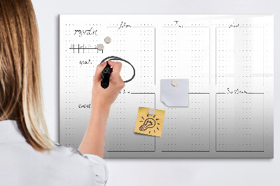Beschreibbare magnettafel Wochenplan