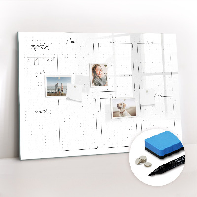 Beschreibbare magnettafel Wochenplan