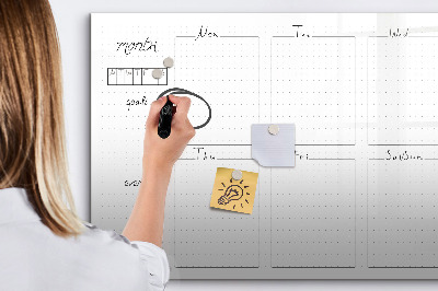 Beschreibbare magnettafel Wochenplan