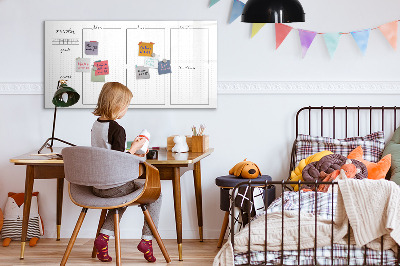 Beschreibbare magnettafel Wochenplan