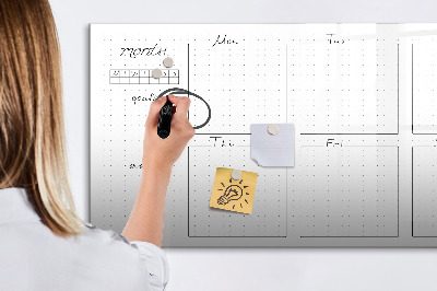 Beschreibbare magnettafel Wochenplan