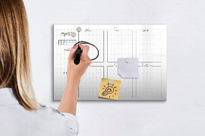 Beschreibbare magnettafel Wochenplan