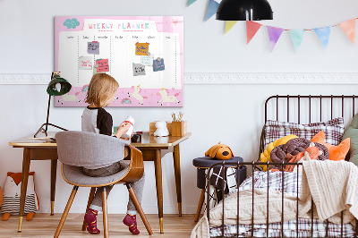 Beschreibbare magnettafel küche Wochenplaner für Kinder