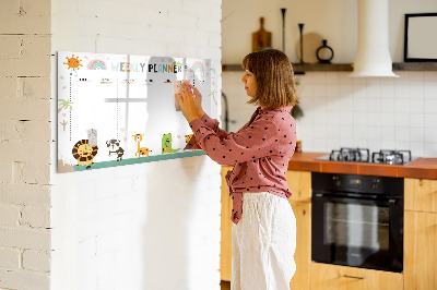 Magnetische Schreibtafel Wochenplaner Tiere