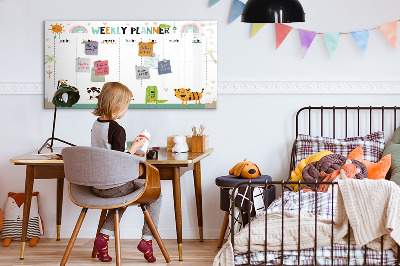 Beschreibbare magnettafel Wochenplaner Tiere